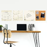 WallPops Gold Confetti Dry Erase Calendar & Corkboard Set
