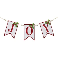 21" Red & White Joy Christmas Decorative Garland