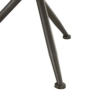 22.25" Brass Metal Round Accent Table with Wooden Framed Glass Tabletop