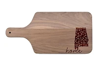 17" Floral Home State Walnut Paddle Cutting Board