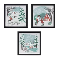 Framed Winter Scene Wall Art Set