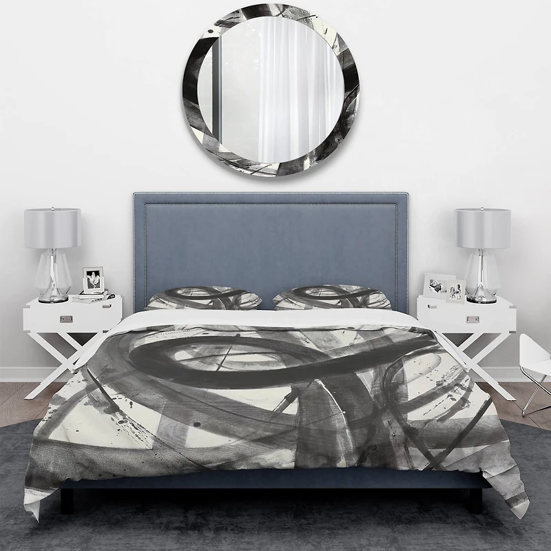 Designart 'Minimalistic Roller III' Geometric Bedding Set