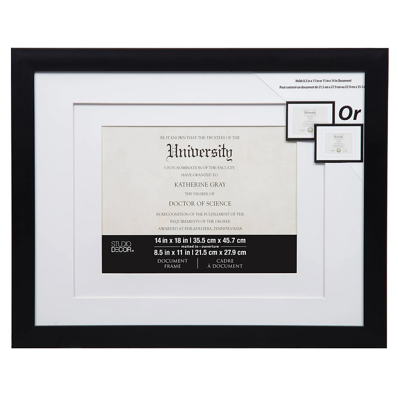 6 Pack: Black 8.5" x 11" Document Frame with Double Mat by Studio Décor®