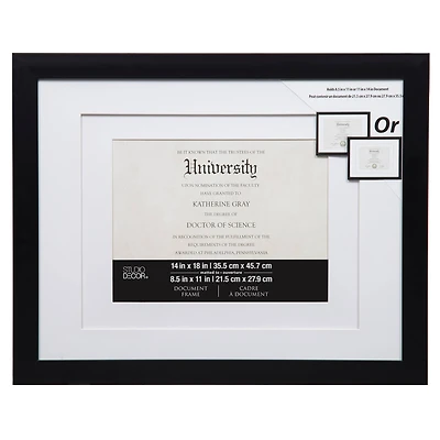 6 Pack: Black 8.5" x 11" Document Frame with Double Mat by Studio Décor®