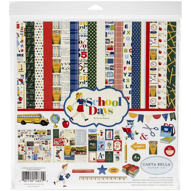 Carta Bella Paper Co. School Days Collection Kit, 12" x 12"