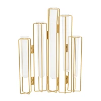 Gold Metal Contemporary Vase, 12" x 10" x 3"