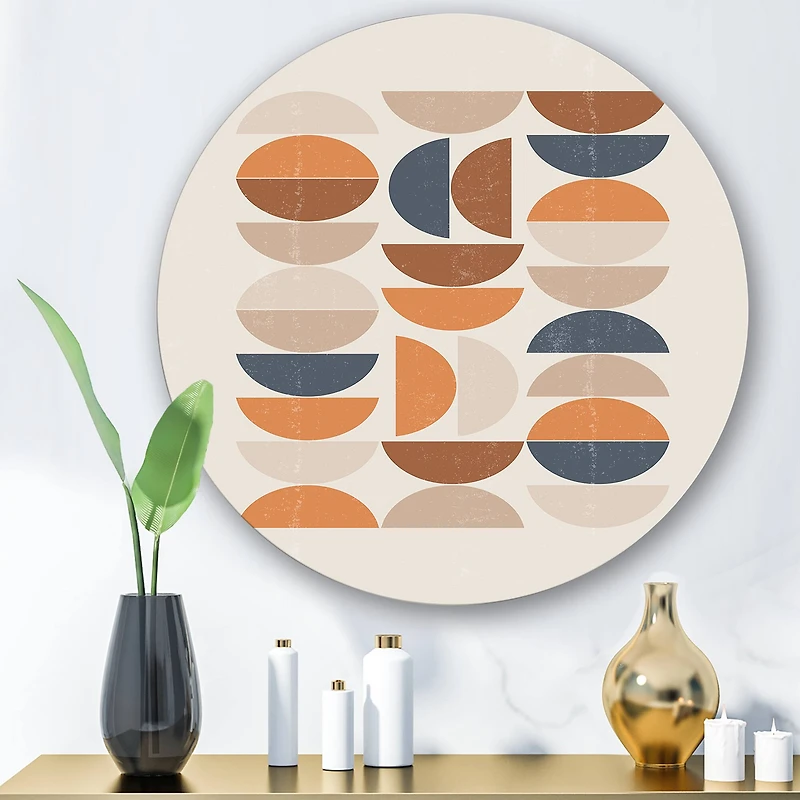 Designart - Abstract Sun and Moon S In Blue and Orange