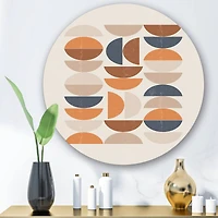 Designart - Abstract Sun and Moon S In Blue and Orange