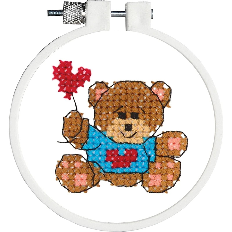Janlynn® Kid Stitch Bear & Balloon Stamped Cross Stitch Kit