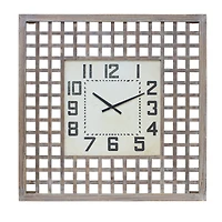 Square Fir Wood Wall Clock