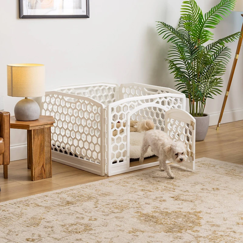 Iris® 4-White Panel Pet Playpen