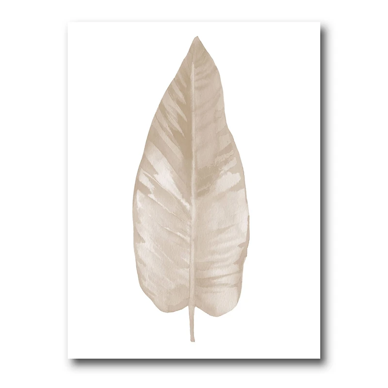 Designart - Dried Leaf Plant Beige On White