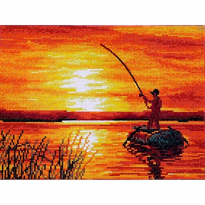 Diamond Dotz® at Home Advanced Fishing at Sunrise Diamond Painting Kit