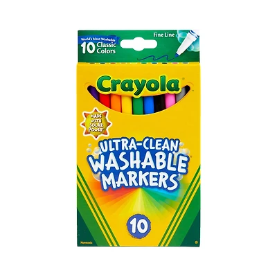 Crayola® Ultra-Clean Fine Line Classic Color Markers, 10 Count