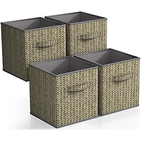 Sorbus 11" Gray Woven Foldable Storage Cubes, 4ct.