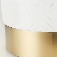 16.5" White Velvet Stool