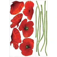 RoomMates Red Poppies At Play Peel & Stick Giant Wall Decals