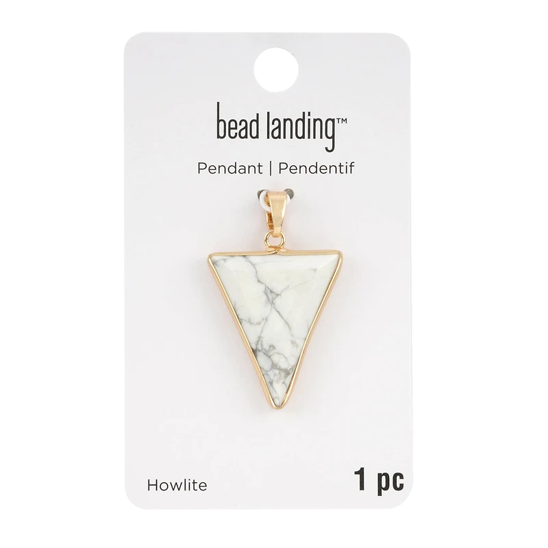 White Howlite Triangle Pendant by Bead Landing™