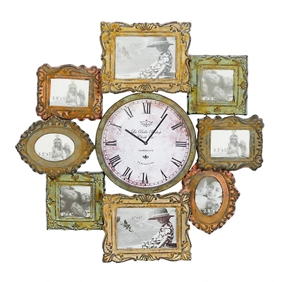 25" Multicolored Metal Frames Wall Clock