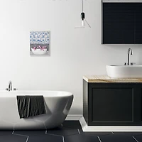 Stupell Industries Pink Flowers In Bath Tub Interior Design Wall Plaque