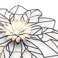 Habitat Decor Maggie Black & Gold Flower Metal Wall Art Set