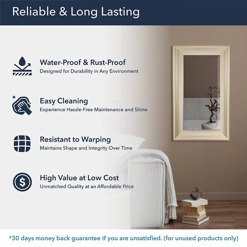 Head West 29.5" Traditional Brushed Nickel Framed Wall Vanity Mirror