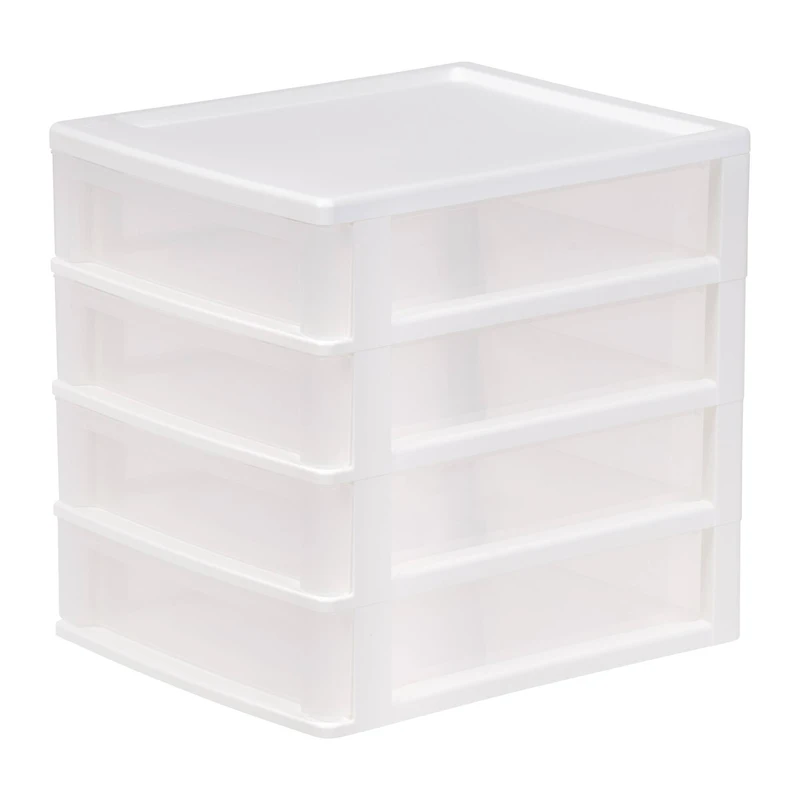 IRIS White 4-Drawer Desktop-Storage Unit
