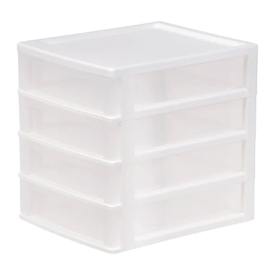 IRIS White 4-Drawer Desktop-Storage Unit
