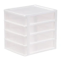 IRIS White 4-Drawer Desktop-Storage Unit