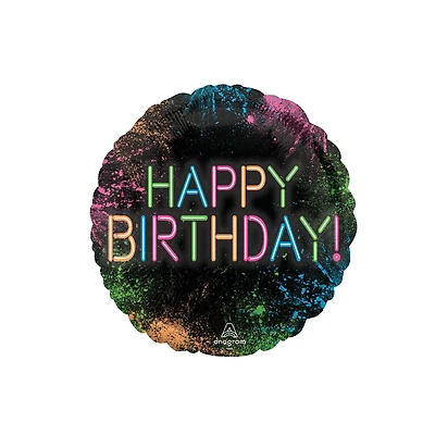 17" Let's Glow Crazy Birthday Balloon