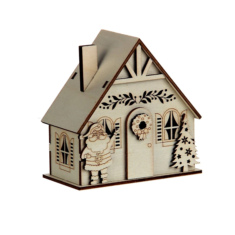 DIY LED Wood Village Santa House by Make Market®