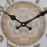 White Metal Farmhouse Wall Clock, 14" x 14" x 3"