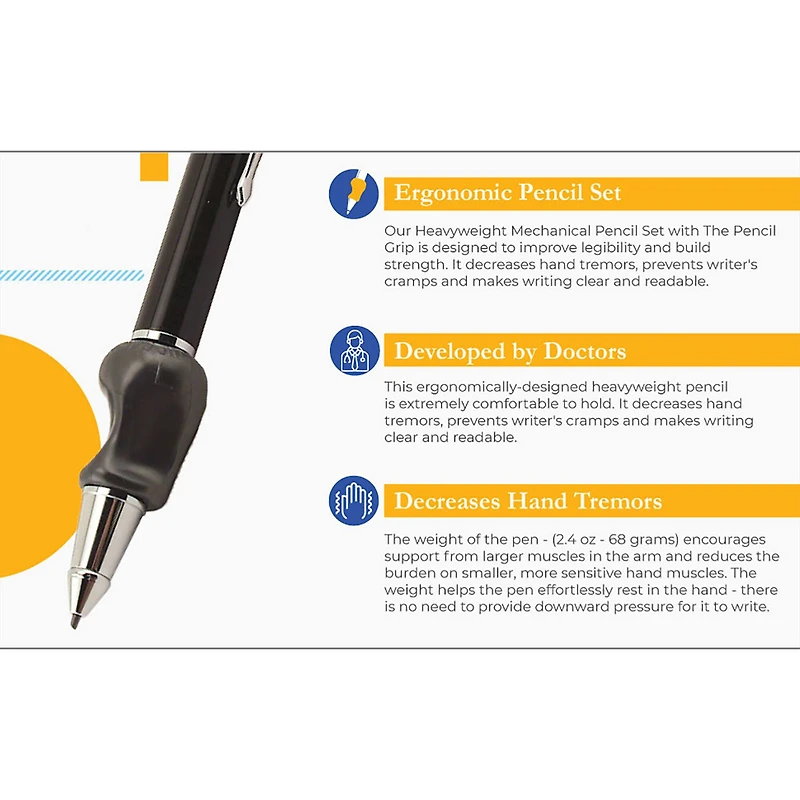 The Pencil Grip Black Heavyweight Mechanical Pencil Set with The Pencil Grip