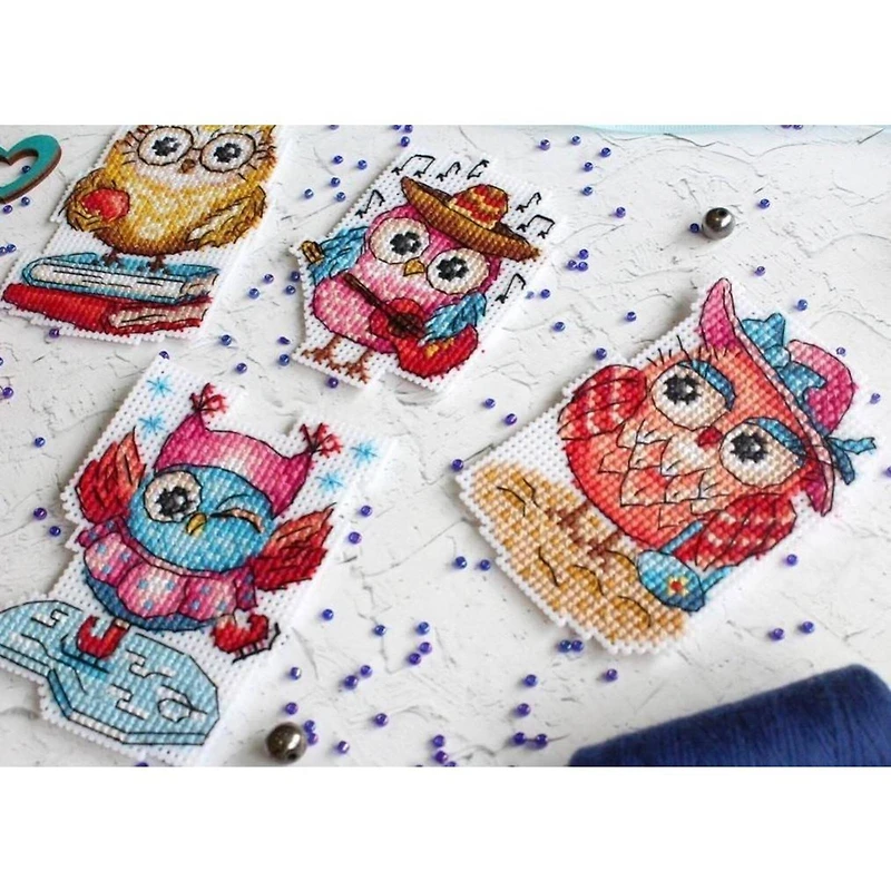 MP Studia Owl Stories Plastic Canvas Counted Cross Stitch Kit