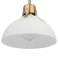 Hello Honey® Delano Gold & White Industrial Metal & Etched Glass Ceiling Light