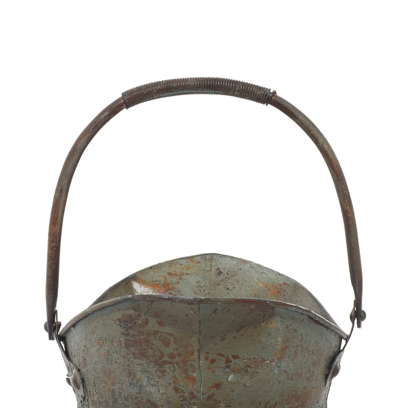 Silver Metal Rustic Planter Set