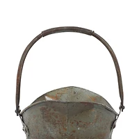 Silver Metal Rustic Planter Set