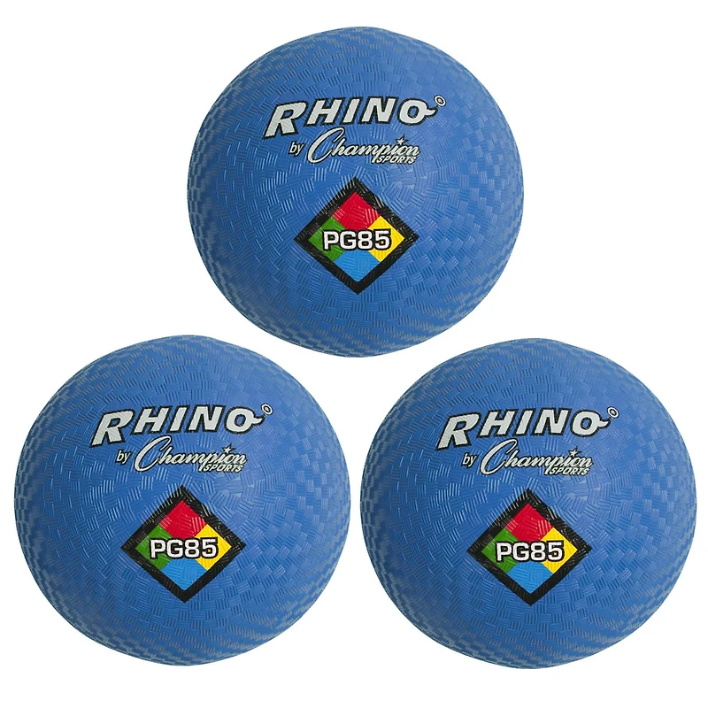 Rhino® by Champion Sports 8.5" Blue Playground Ball, 3 Pack