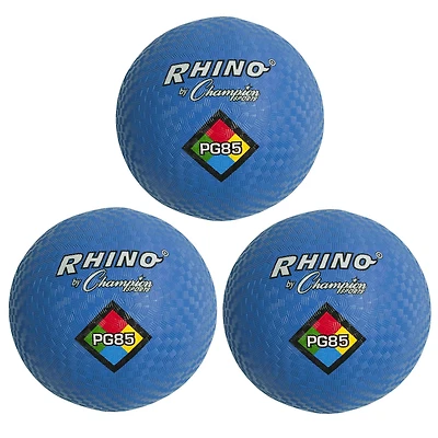 Rhino® by Champion Sports 8.5" Blue Playground Ball, 3 Pack