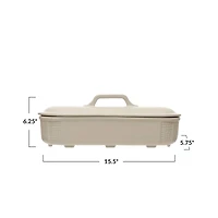 Hello Honey® 15.5" Matte White Oval 2qt. Debossed Stoneware Baking Dish with Lid
