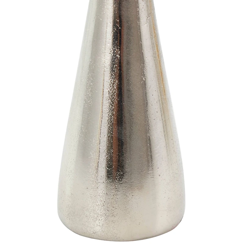 Silver Aluminum Taper Candle Holder Set