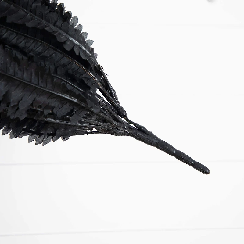 48in. Artificial Halloween Black Boston Fern - Set of 2