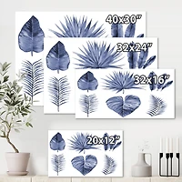 Designart - Tropical Blue Watercolour Leaves IV