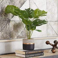 18" Green PVC Monstera Contemporary Artificial Foliage