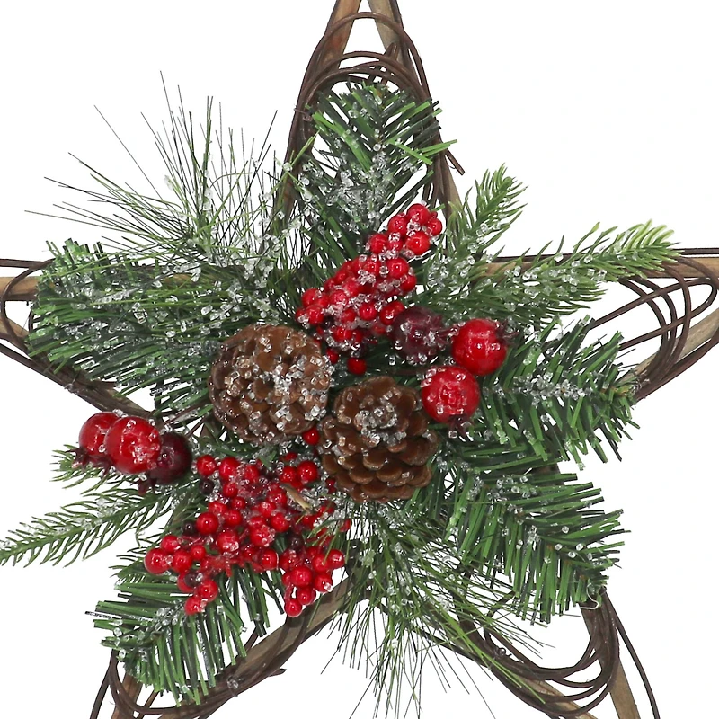 15" Red Berry & Pinecone Grapevine Star by Ashland®