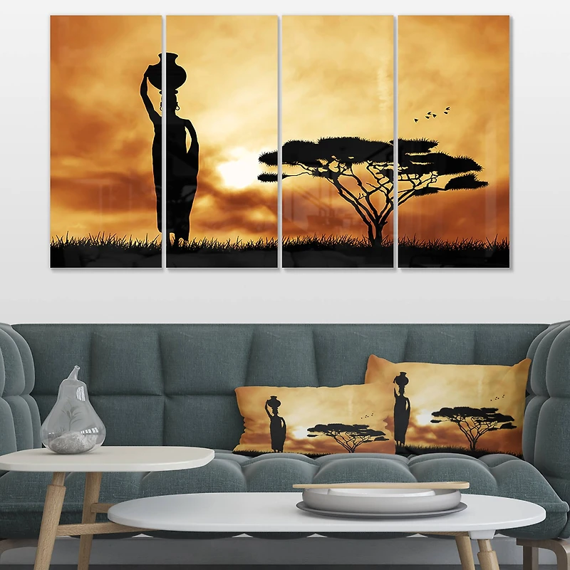 Designart - African Woman and Lonely Tree