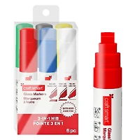 Primary 3-in-1 Nib Glass Markers Set by Craft Smart®