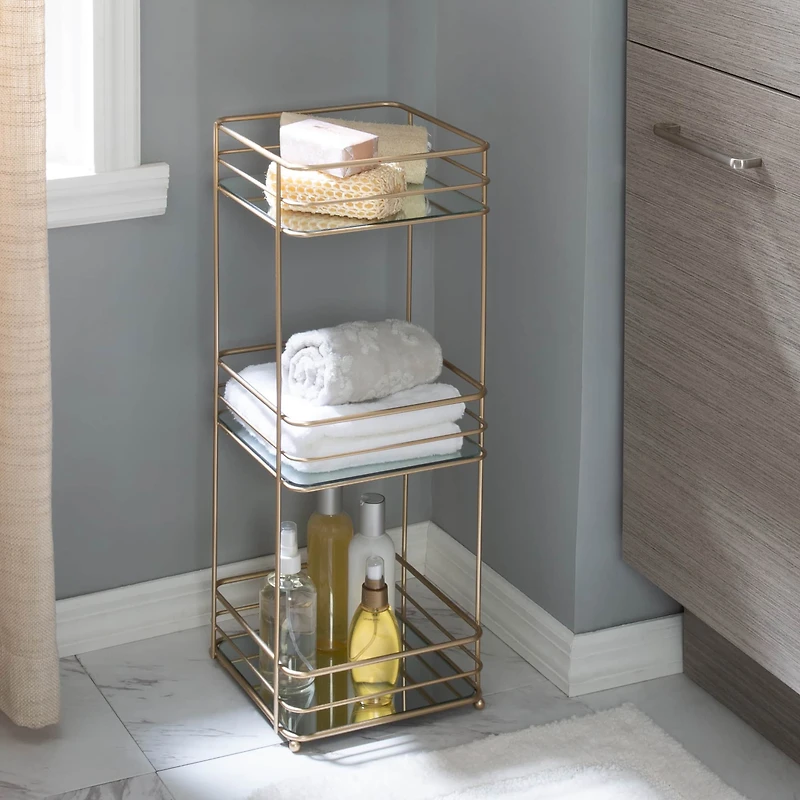 Elle Décor Satin Gold 3 Tiered Spa Tower