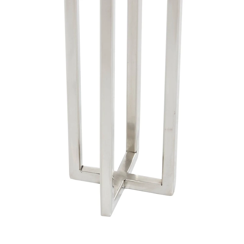 Silver Stainless Steel Glam Candle Holder Set