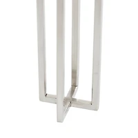 Silver Stainless Steel Glam Candle Holder Set